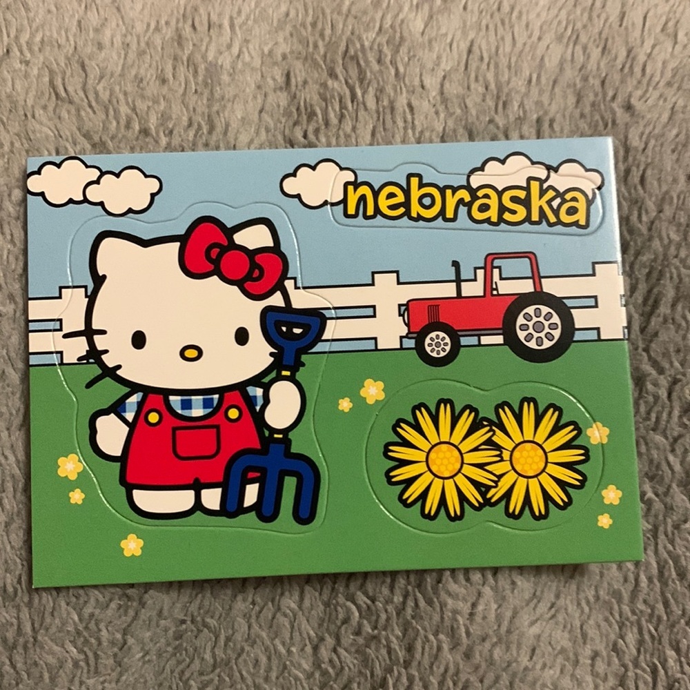 5/10$ Nebraska Hello Kitty Stickers!